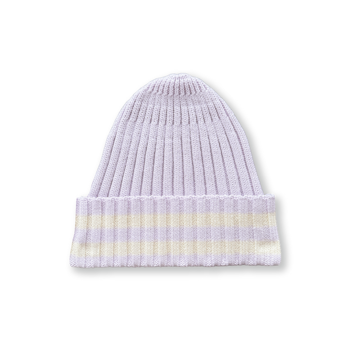 Organic Striped Pixie Beanie Lilic Ice