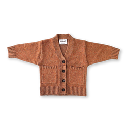 Fleck Yarn Pocket Cardigan - Tawny