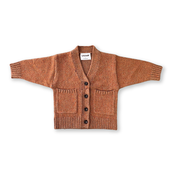 Fleck Yarn Pocket Cardigan - Tawny