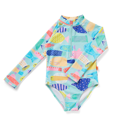 Rainbow Reef LS Zip Bathers