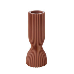 Ribbed Ceramic Vessel - Rust