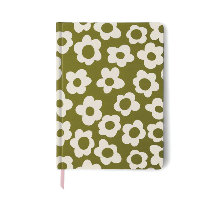 Jumbo Soft Touch Journal - Green Groovy Floral