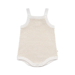 Lurex Knit Summer Romper - Oatmeal