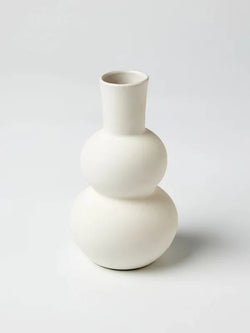 Small Triple Pure White Happy Vase