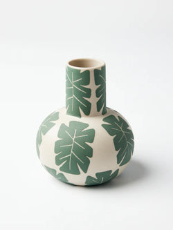 Small Green Palm Happy Vase
