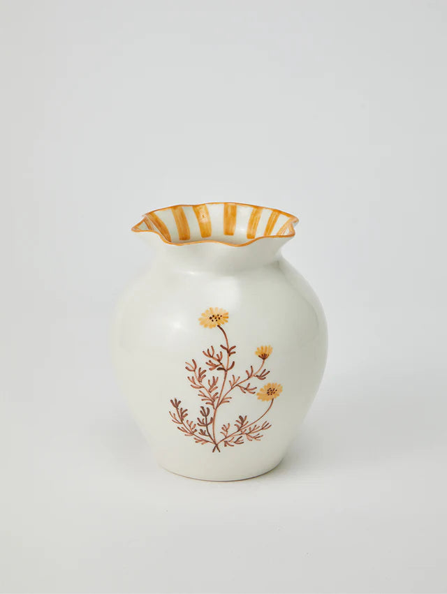 Blossom Squat Mustard Vase